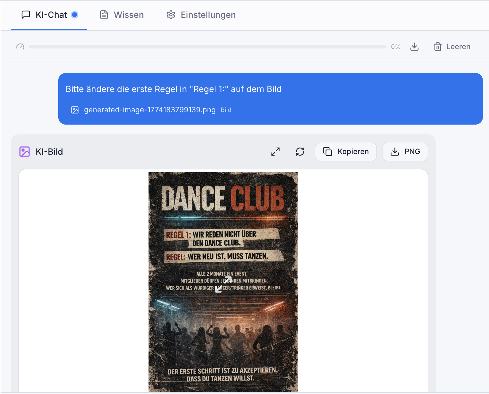 ZAjONiC KI-Bildgenerierung im Edit-Modus: ein Poster wird per Texteingabe gezielt bearbeitet
